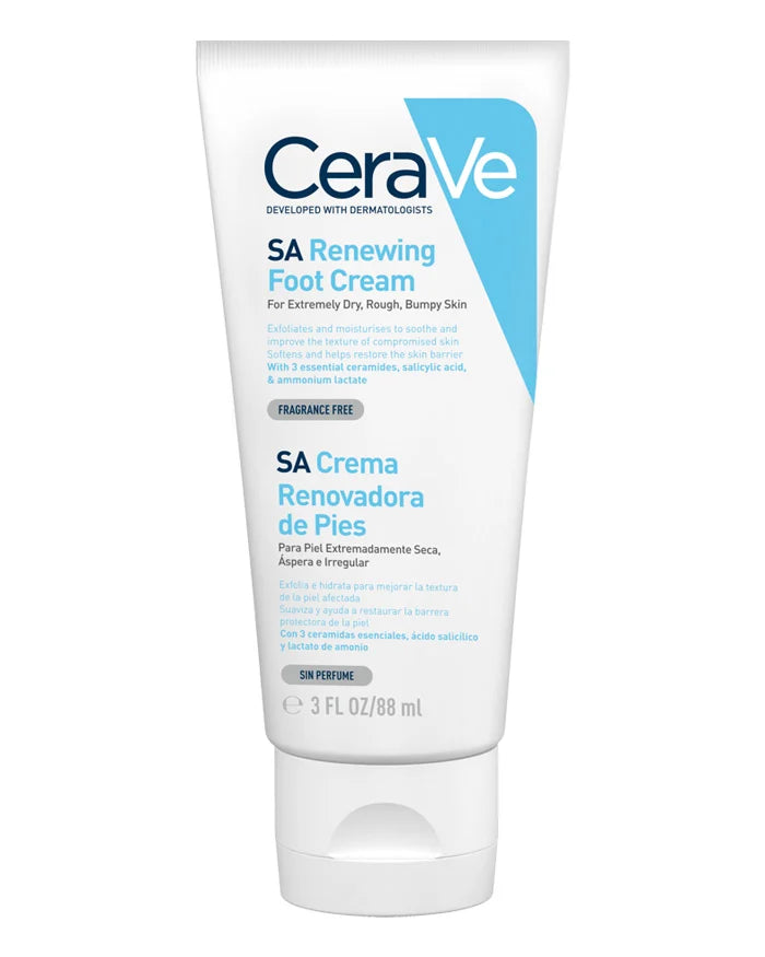 CeraVe SA Creme Renovador de Pés
PARA PELE EXTREMAMENTE SECA E ÁSPERA
TEXTURA NÃO OLEOSA