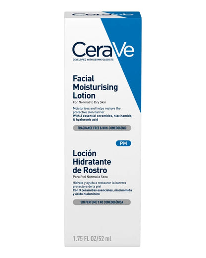 CeraVe Loção Facial Hidratante
PARA PELE NORMAL A SECA
SEM ÓLEO