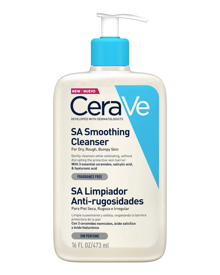 CeraVe SA Gel de Limpeza Antirrugosidades PARA PELE SECA, ÁSPERA E IRREGULAR SEM SURFACTANTES AGRESSIVOS