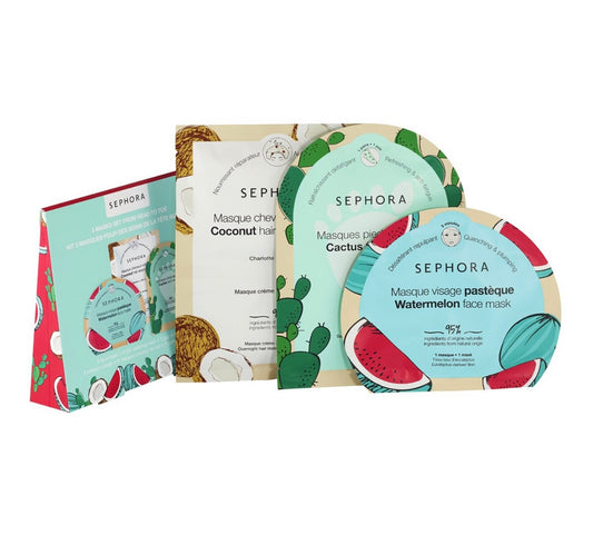 SEPHORA COLLECTION Kit 3 masques de la tête aux pieds Coffret Tratamento COLORFUL MASKS SET-22 BTG