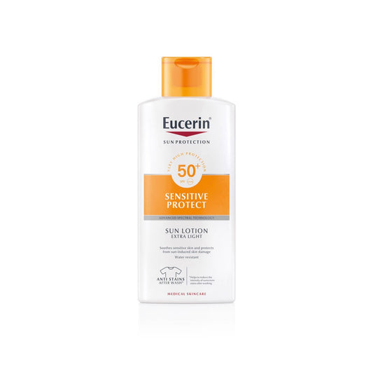 EUCERIN SUNBODY SENSITIVE PROTECT LOÇÃO EXTRA LIGHT 50+ 400ML